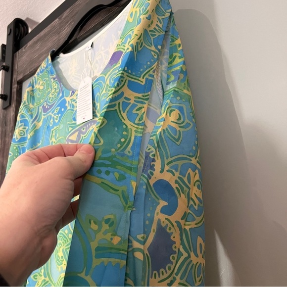 Beachy Longline Tunic with Elastic Cuffs and Double Arm Slits Women’s Size XL - Picture 5 of 5